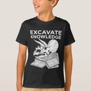 Camiseta Escavar conhecimento crânio de triceratops engraça