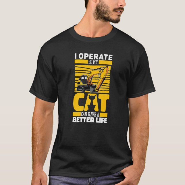 Camiseta Escavar o escavador de gatos para escavação de equ (Frente)