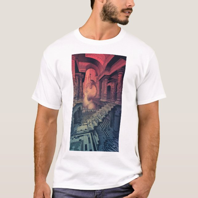 Camiseta Escher Art T-Shi do Jardim Teórico Único (Frente)