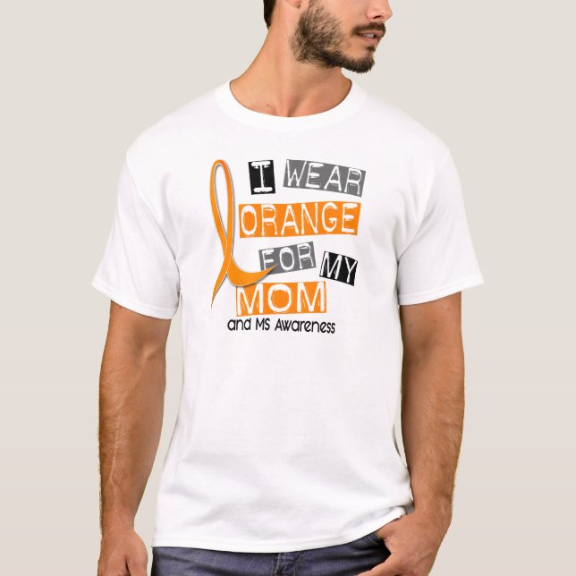Camiseta Esclerose múltipla do MS eu visto a laranja para (Frente)