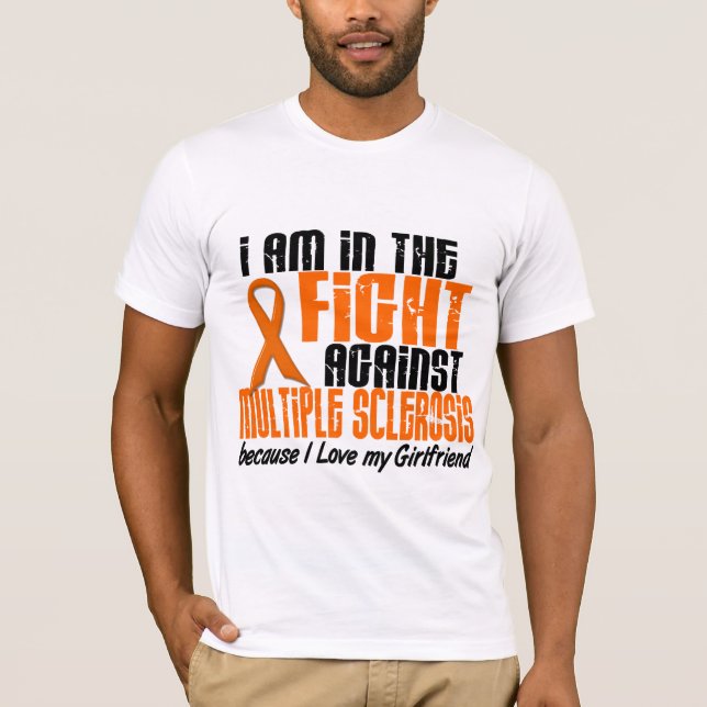 Camiseta Esclerose múltipla do MS no NAMORADA 1 da LUTA (Frente)