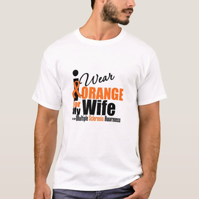 Camiseta Esclerose múltipla eu visto a laranja para minha (Frente)