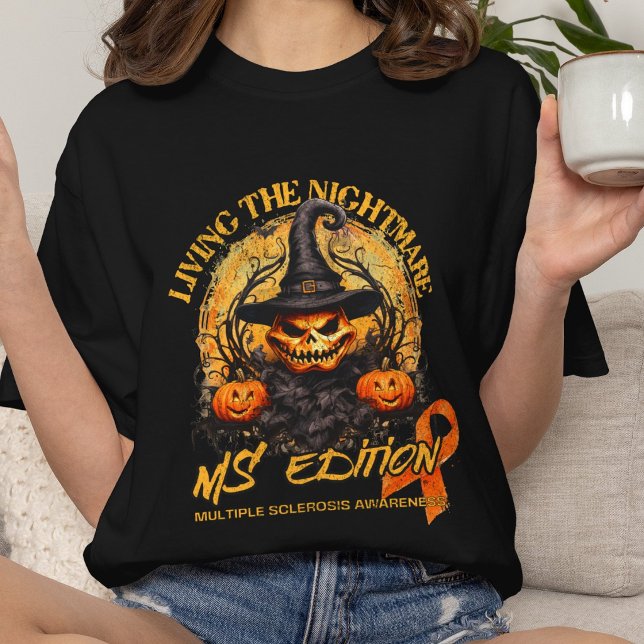 Camiseta Esclerose Múltipla, presente de laço laranja spoon (Criador carregado)