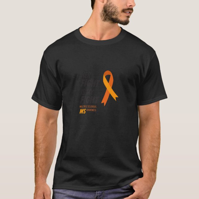 Camiseta Esclerose Múltipla Sensibilização Fita A Luta (Frente)