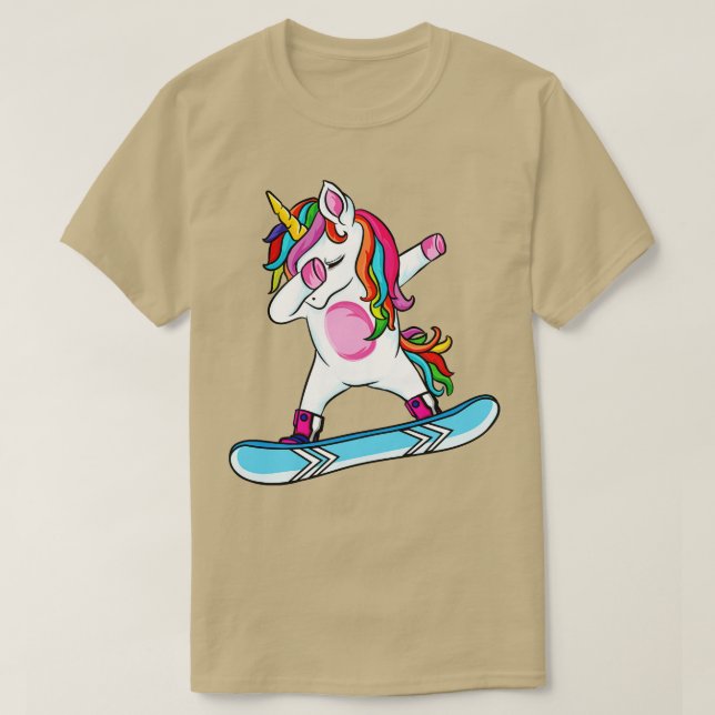 Camiseta Escoamento de Esqui de Snowboard do Unicórnio Boni (Frente do Design)