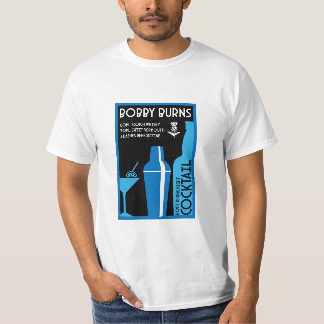 Camiseta Escocês Bobby Burns Whiskey Cocktail (Frente)