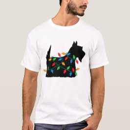 Camiseta Escocês Terrier Scottie Dog Christmas Lights Gift