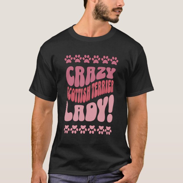 Camiseta Escocesa louca Terrier Lady Backprint (Frente)