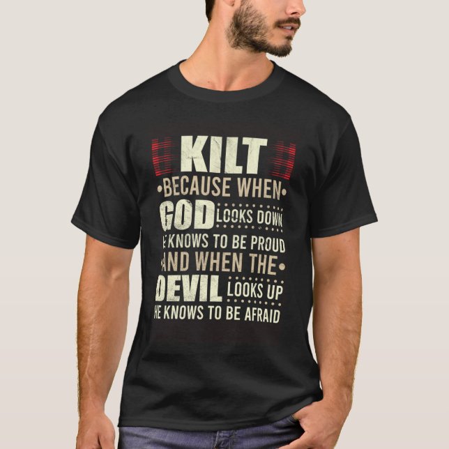 Camiseta Escoceses Dizendo Matança Porque Deus Sabe Quem Se (Frente)