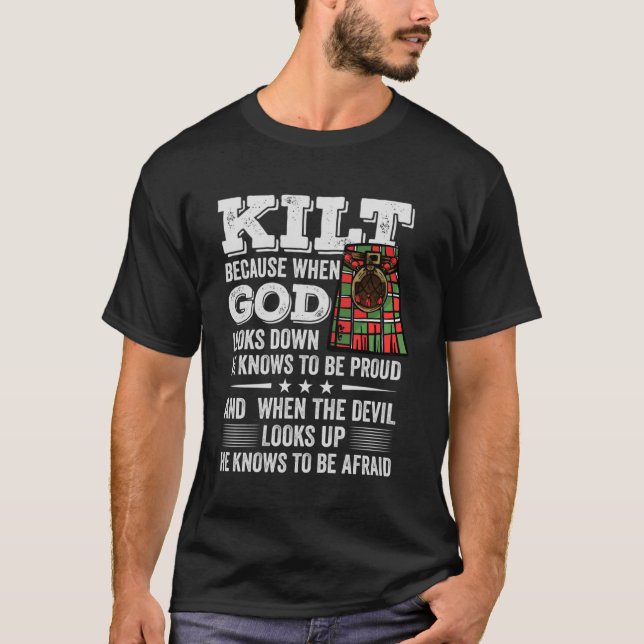 Camiseta Escoceses Dizendo Matança Porque Deus Sabe Quem Se (Frente)