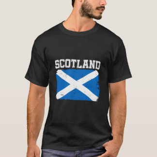 Camiseta Escócia Bandeira Escocesa Envelhecida