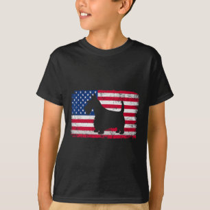 Camiseta Escócia Terrier Dog 4 de julho América Patriótica