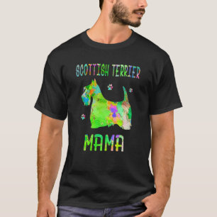 Camiseta Escócia Terrier Mama Colorida Cão Mãe