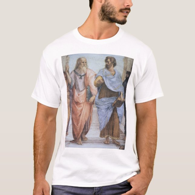 Camiseta Escola de Atenas (detalhe - Plato & Aristotle) (Frente)