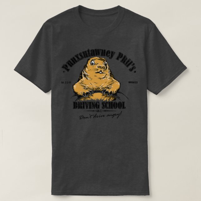Camiseta Escola de Condução de Fotos de Punxsutawney (Frente do Design)