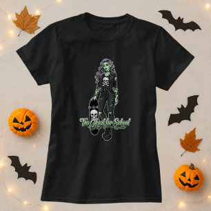 Camiseta Escola de Halloween Tee; Garota Ghoul Assombrando 