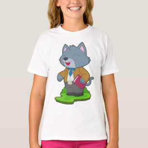 Camiseta Escola de Livro de Professores de Gato