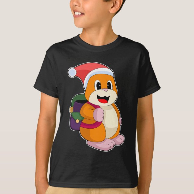 Camiseta Escola de Natal de Hamster (Frente)