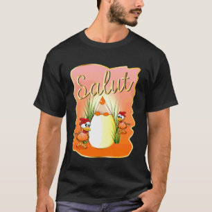 Camiseta Escola de Ovos de Galinha Engraçada Francesa