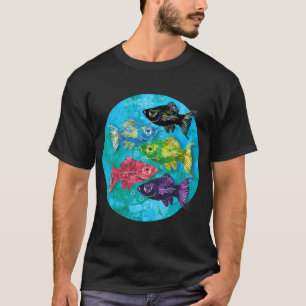 Camiseta Escola de peixes Mollie coloridos