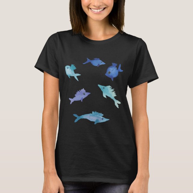 Camiseta Escola de peixes pequenos (Frente)