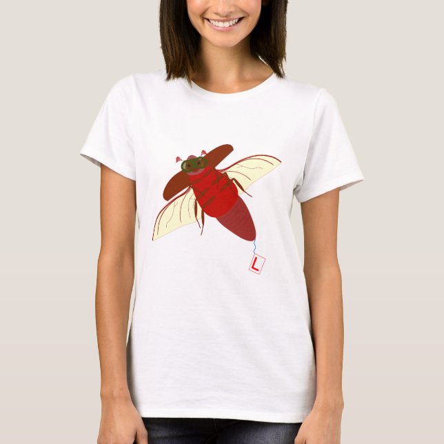 Camiseta Escola de Voo Maybug! Ilustração Engraçada (Frente)