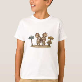 Camiseta Escola Divertida vs Macacos de Férias Fofos Volta