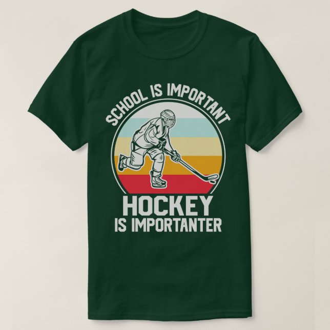 Camiseta Escola é importante Hockey é importante Retro Vi (Frente do Design)