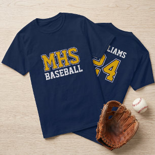 Camiseta Escola Espírito Personalizado de Beisebol Azul Mar