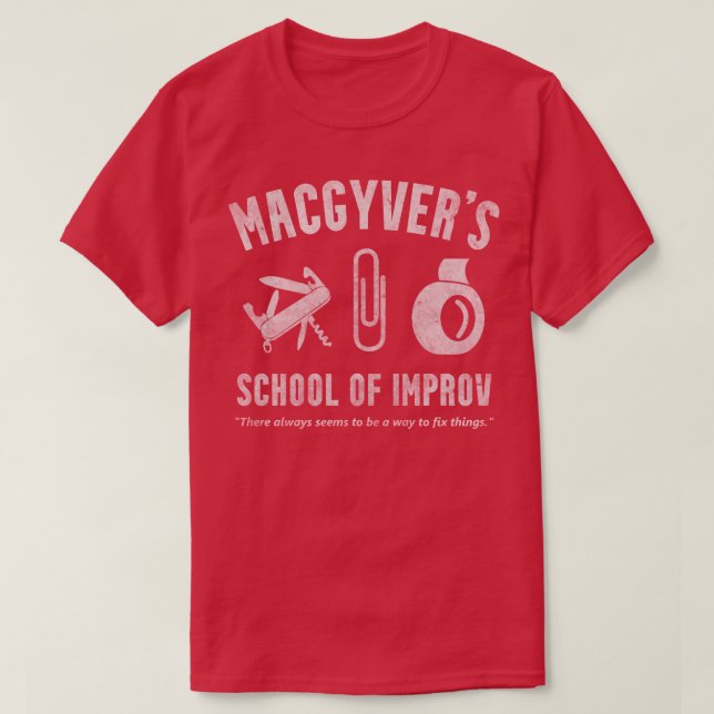 Camiseta Escola MacGyvers Do Improv (Frente do Design)
