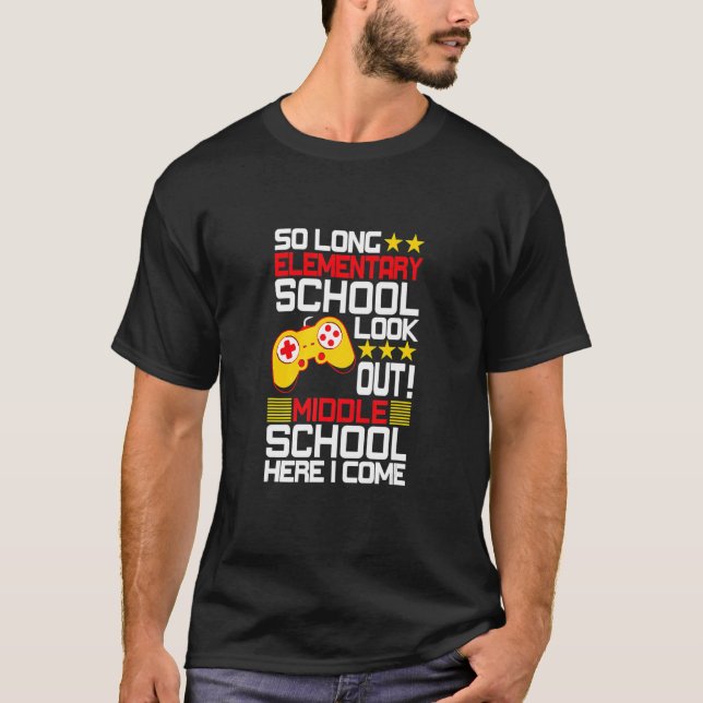 Camiseta Escola Média Aqui Eu Vim Tão Longa Escola Elementa (Frente)