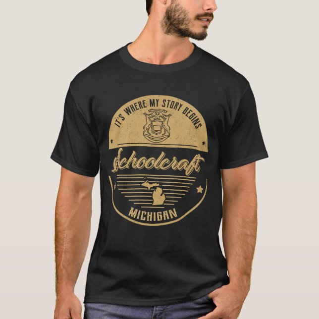 Camiseta Escola Michigan É onde minha história começa (Frente)