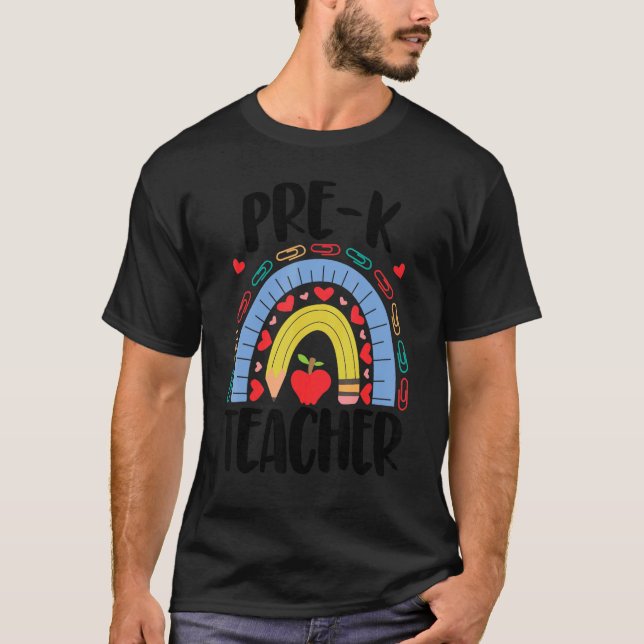 Camiseta Escola Pré K Professor Rainbow Acedamic (Frente)