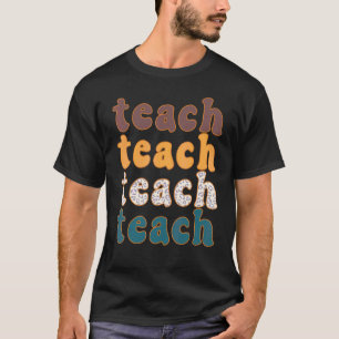 Camiseta Escola Primária Retro Leopard Teach For Teacher