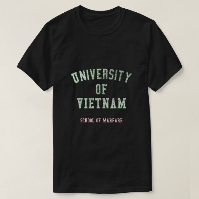 Camiseta Escola Vietnamita da Universidade Veterana do Viet (Frente do Design)