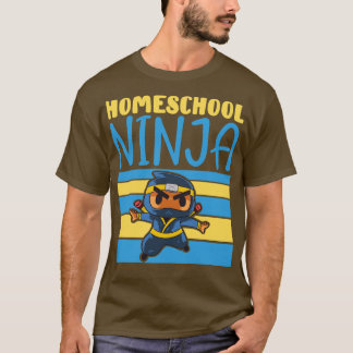 Camiseta Escolar Doméstico Ninja Aprendendo Escolas Domésti