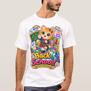 Camiseta Escolar Sonho Grande do Gato Kawaii