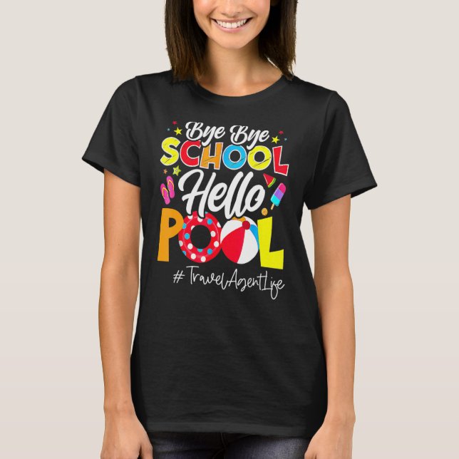 Camiseta Escolas Fora Para A Viagem De Verão, Tchau Sch (Frente)