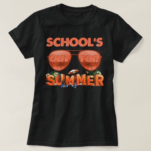 Camiseta Escolas Saídas Para O Verão Feliz Dia Passado Da E (Frente do Design)