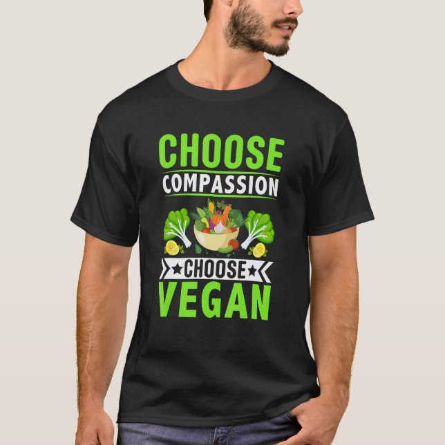 Camiseta Escolha a Compaixão Escolha Vegano (Frente)