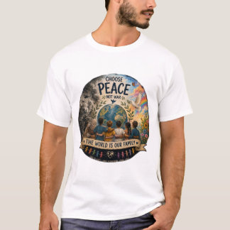 Camiseta Escolha a Paz, Não a Guerra – O Mundo é uma Famíli