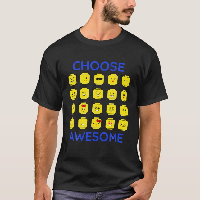Camiseta Escolha blocos plásticos incríveis de tijolos de c (Frente)