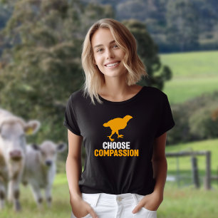 Camiseta Escolha Compaixão, Ativismo do Vegan Pintinho Amar