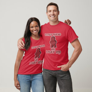 Camiseta Escolha de Peça de Jogo Divertido Vermelho Stay Ah