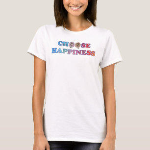 Camiseta Escolha Felicidade Arco-Íris