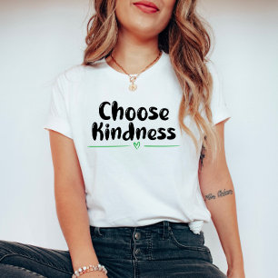 Camiseta Escolha gentileza Saúde mental com coração verde