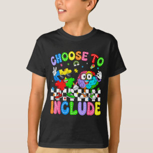Camiseta Escolha incluir autismo cérebro puzzle engraçado