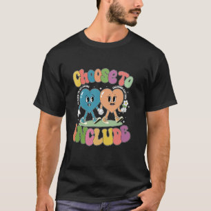Camiseta Escolha Incluir Coração Groovy Autismo Homens Mulh