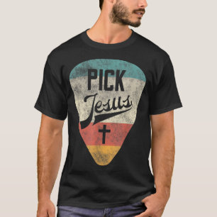 Camiseta Escolha Jesus Pastor de Música Cristã Guitarra Ret