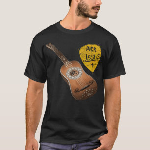 Camiseta Escolha Jesus Pastor Musical Christian Guitar T- W